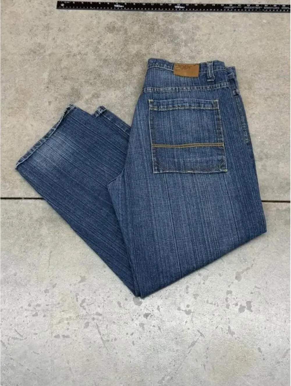 vintage royal blue dark blue relaxed baggy fit jeans size 36 x 32